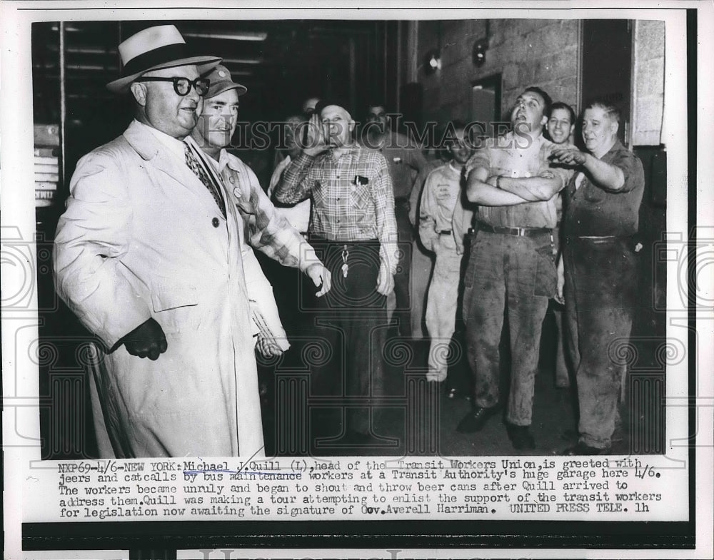 1956 Press Photo Micheal Quill Transit Workers Union President - nea74102 - Historic Images