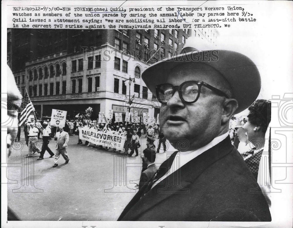 1960 Press Photo President of Transport Workers Union Michael Quill - nea74109 - Historic Images