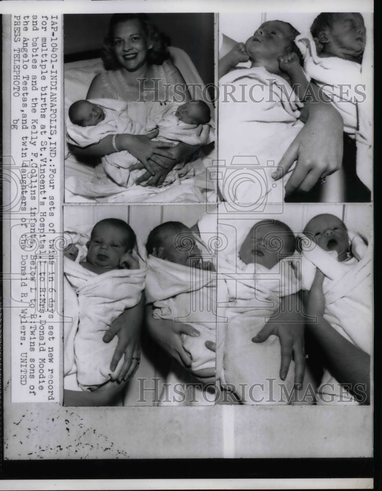 1956 4 sets of twins in 6 days set a new world record for multiple - Historic Images