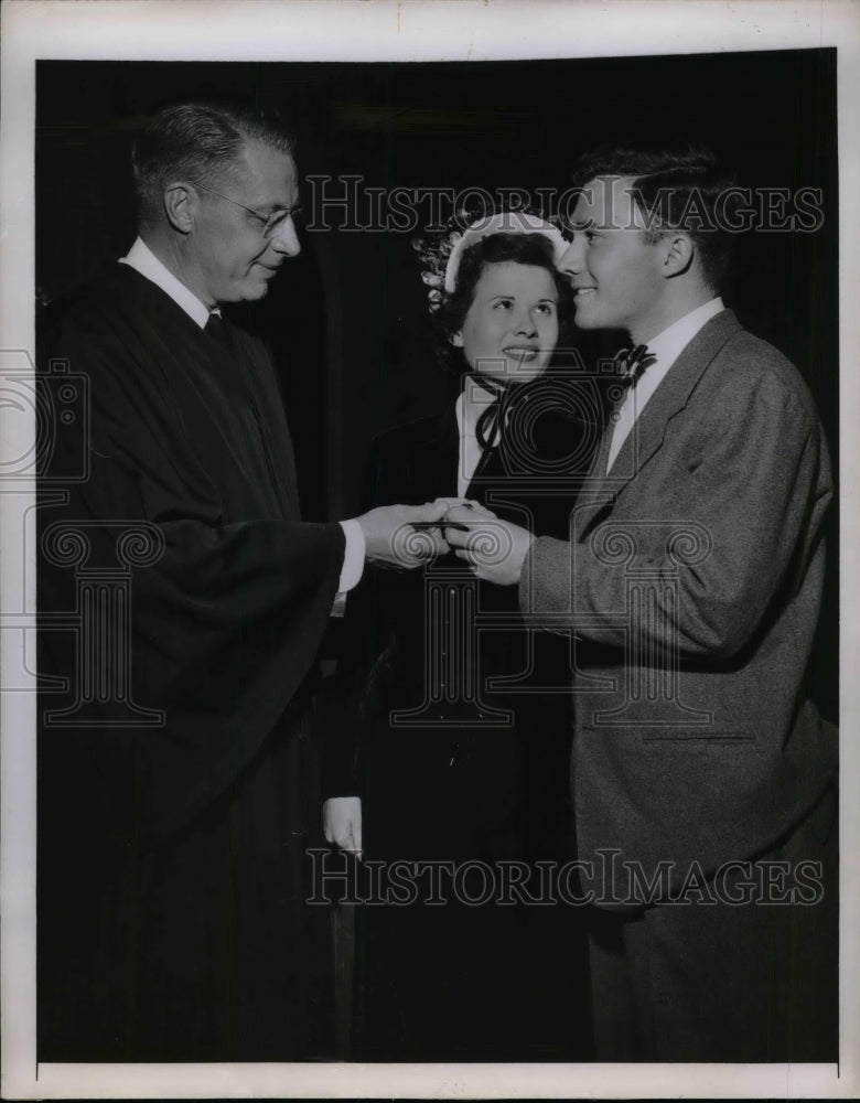 1950 Rev. James B. Ostergren with Jacque Mercer and Doug Cook - Historic Images