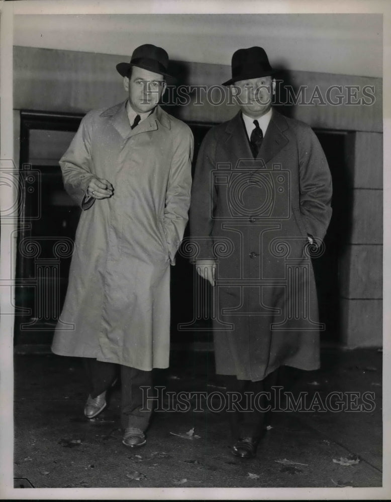 1937 Press Photo George Applegate, Charles Morris, prosecutors at Drennan trial - Historic Images