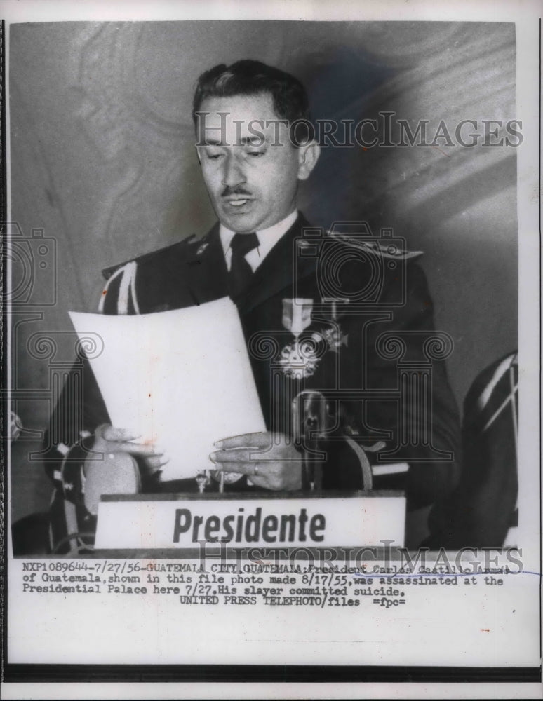 1956 President Carlos Castillo of Guatemala  - Historic Images