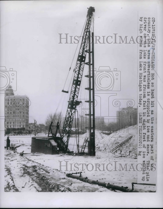 1950 Lake Michigan 8 Feet of Ice  - Historic Images