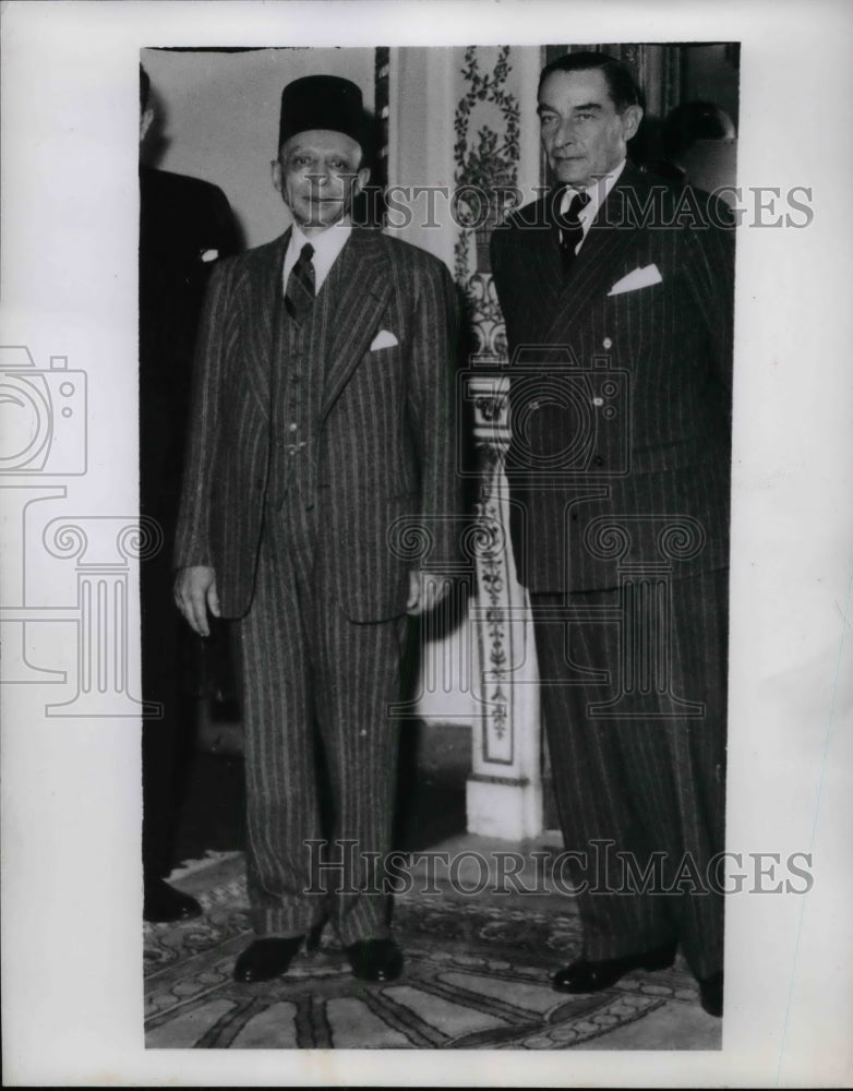 1952 Press Photo British Ambassador Sir Ralph Stevenson, Egyptian Hilaly Pasha - Historic Images