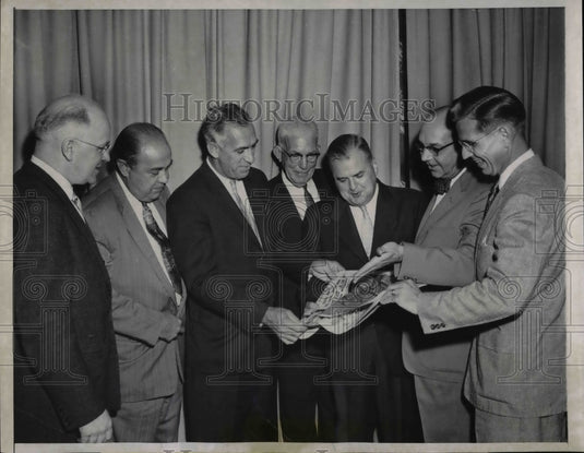 1957 Press Photo Newspaper officials attending ROP Color Conference, Chicago - Historic Images