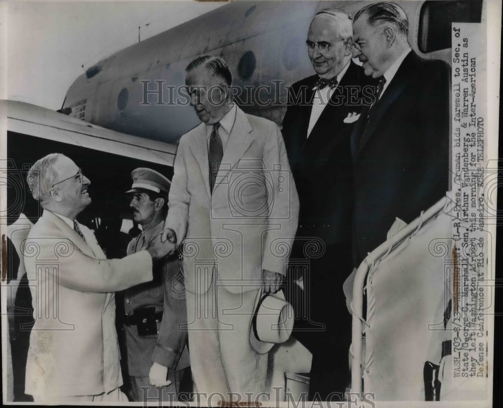 1947 President Truman Secretary State George Marshall Washington - Historic Images