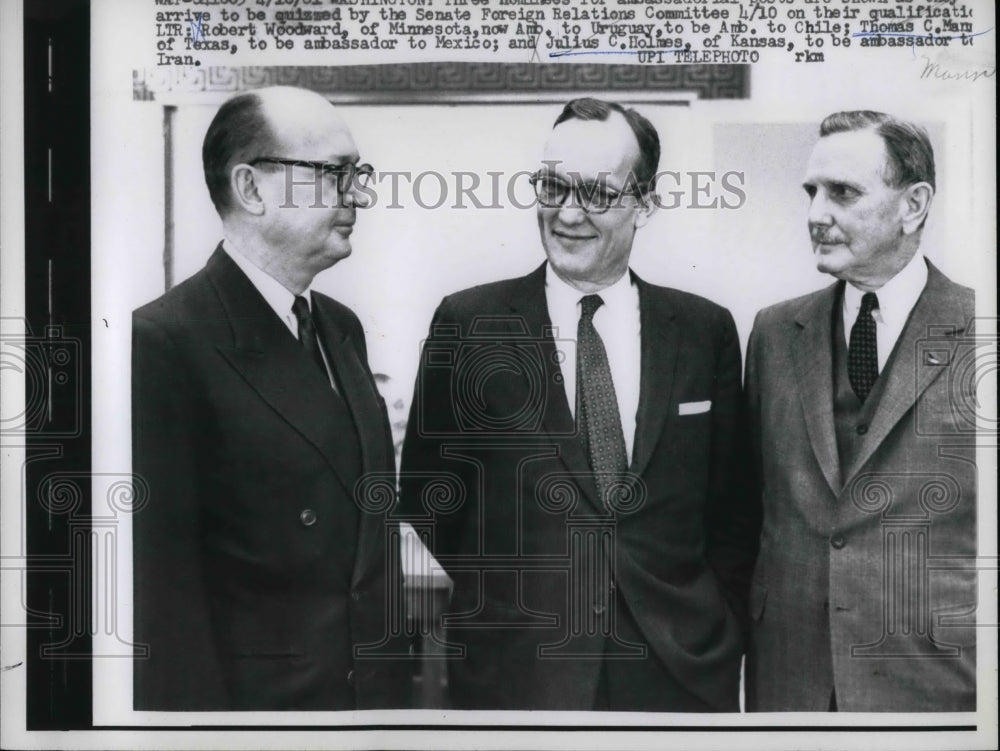 1961 Press Photo Julius Holmes Ambassador to Iran - Historic Images