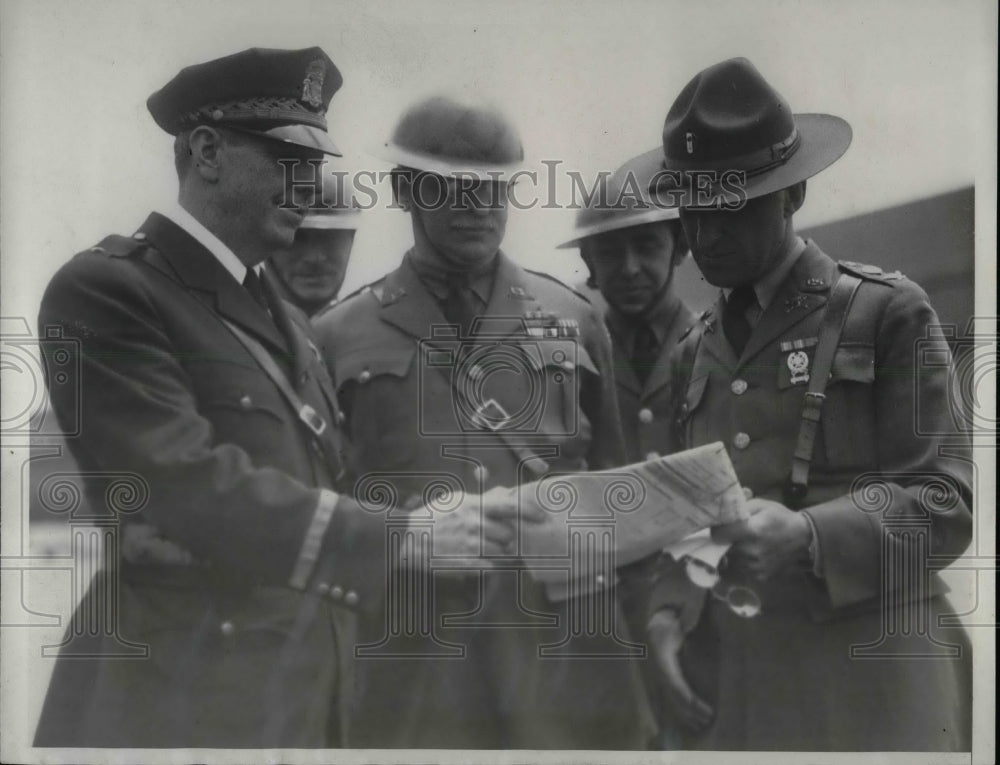 1934 Police Chief Quinn, Commander P. Barrows &amp; Col. R. E. Mittel - Historic Images