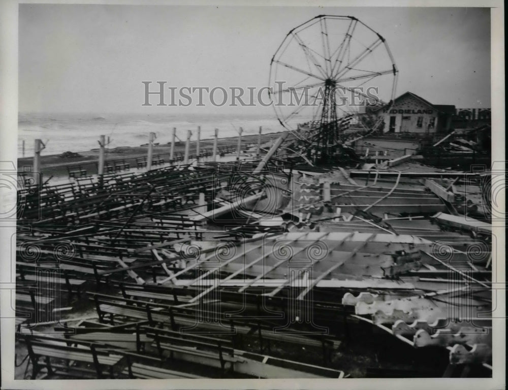 1933 Press Photo Remains of Ocean View Park after storm - nea74999 - Historic Images