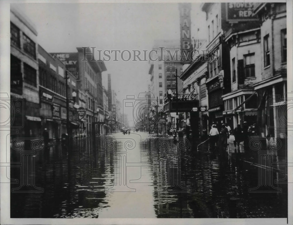 1933 Flooded Streets in Norfolk from Hurricane  - Historic Images