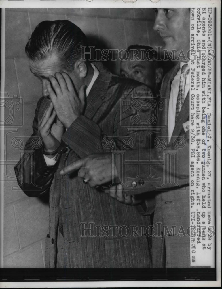 1959 Press Photo Daniel Koenig Charged with Armed Robbery - nea75132 - Historic Images