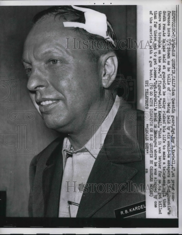 1962 San Quentin Guard Sgt. Roy Kardell was held by 6 prisoners - Historic Images