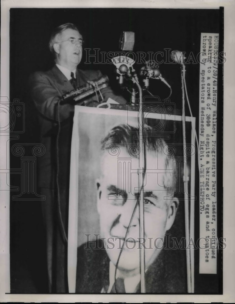 1948 Henry Wallace speak at Progressive Party Leaders.  - Historic Images