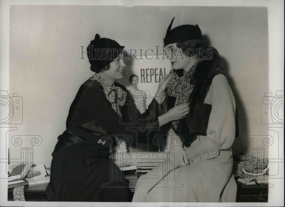 1932 Press Photo Mrs. Miriam Rynn Hebert, sister-in-law Mrs. Allen Ryan - Historic Images