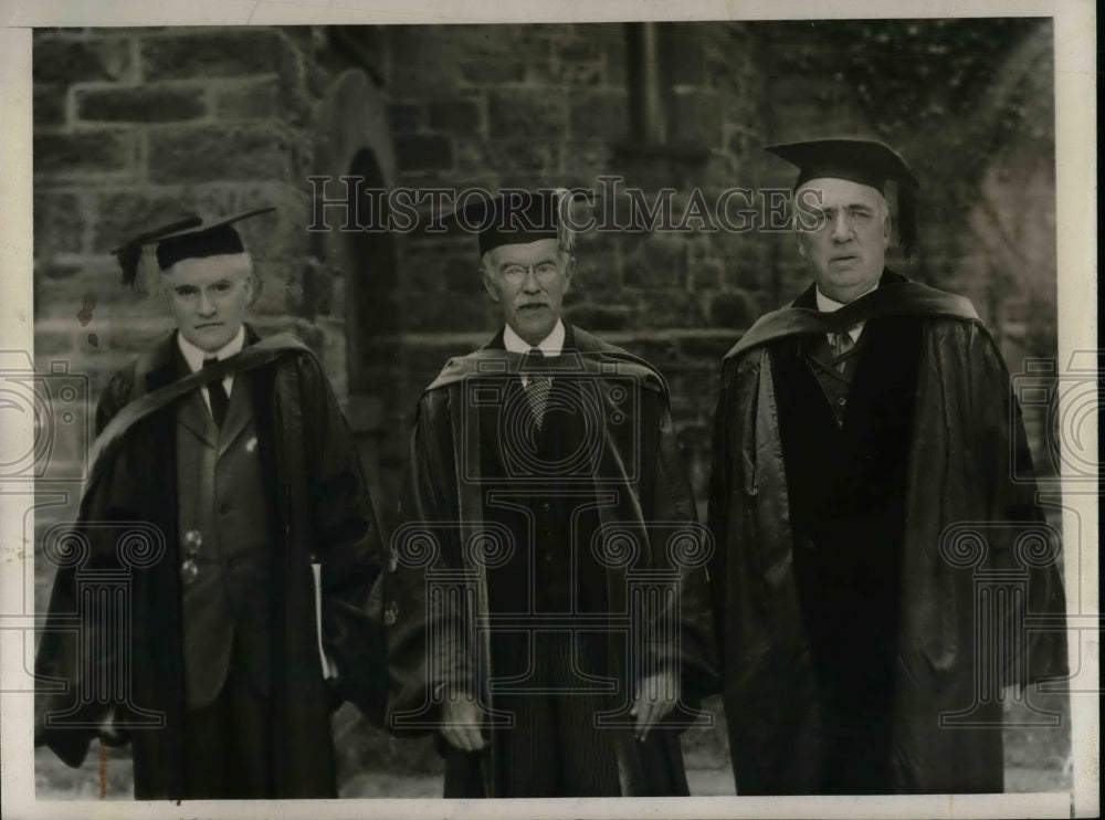 1932 Cardozo, Hibben With Duffield, Pres. at Princeton Commencement - Historic Images