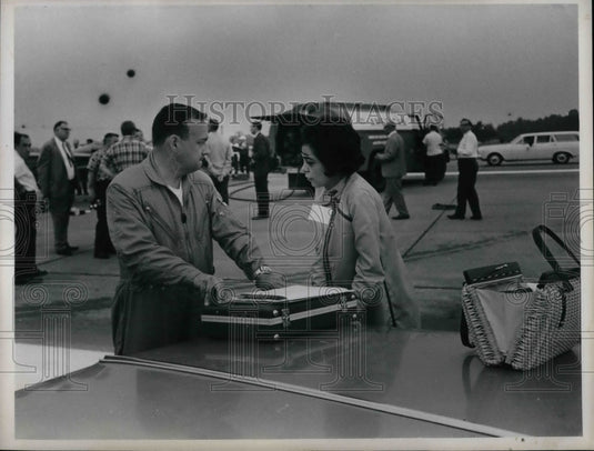 Jim Bede Secretary Florence Webster Airfield Military  - Historic Images