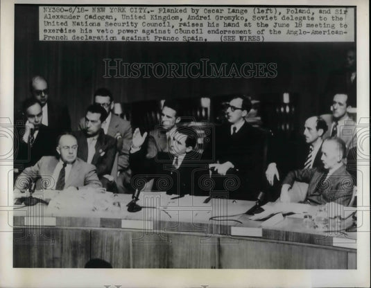 1946 Andrei Gromyki, Soviet Delegate, Oscar Lange, Poland - Historic Images