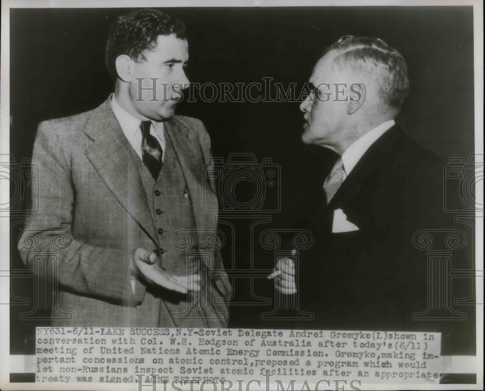 1947 Soviet Delegate Andrei Gromyko, Col. W. R. Hodgson, Australia - Historic Images