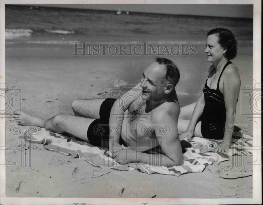 1954 John S. Millis &amp; Mrs. John S. Millis At Cape Cod  - Historic Images