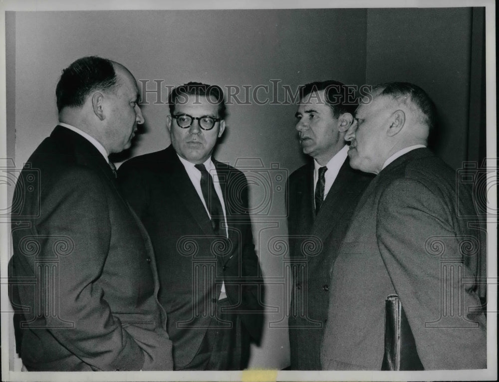1961 Press Photo Soviet Foreign Minister Andrei Gromyko, Vaclav David, Jiri Nose - Historic Images
