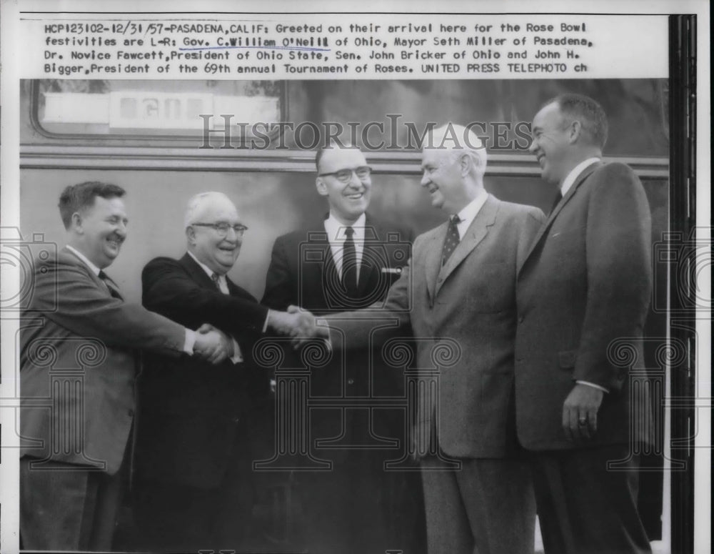 1957 Governor William O&#39;Neill Seth Miller Pasadena Election Tour - Historic Images