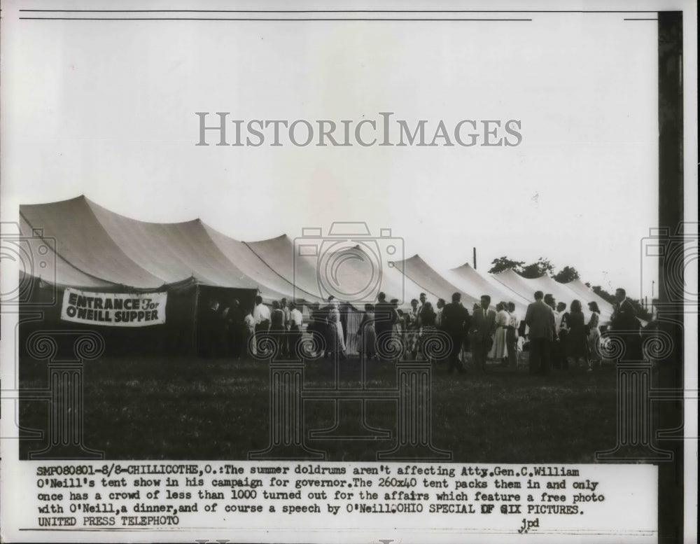1956 Press Photo General C William O'Neill Governor Campaign Tour - nea75706 - Historic Images