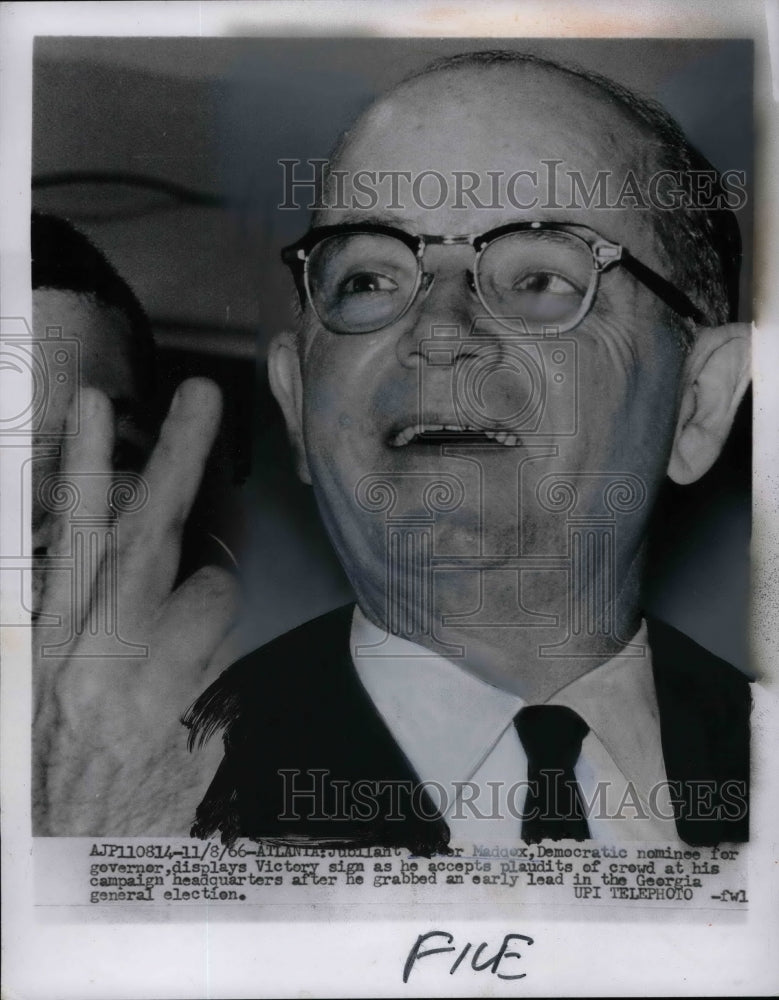 1966 Press Photo Maddox Democratic Nominee Governor Georgia Election - nea75752 - Historic Images