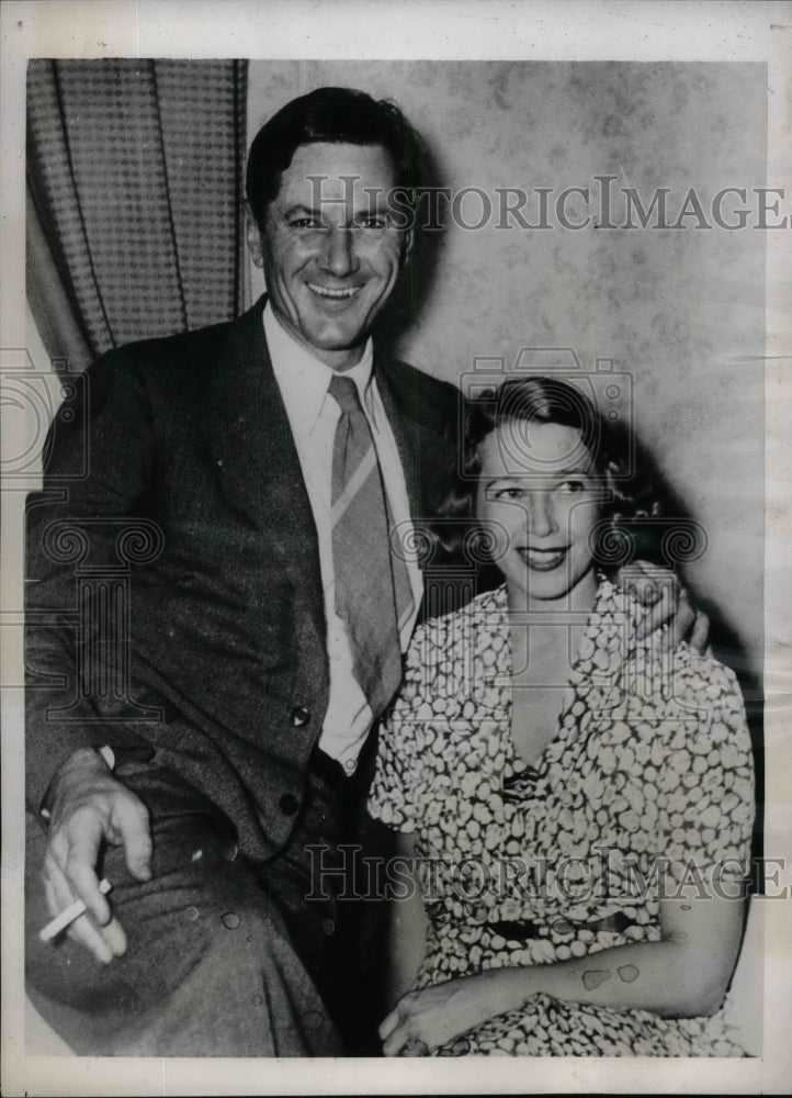 1938 Burnet R Maybank Governor Of South Carolina With Wife Columbia - Historic Images