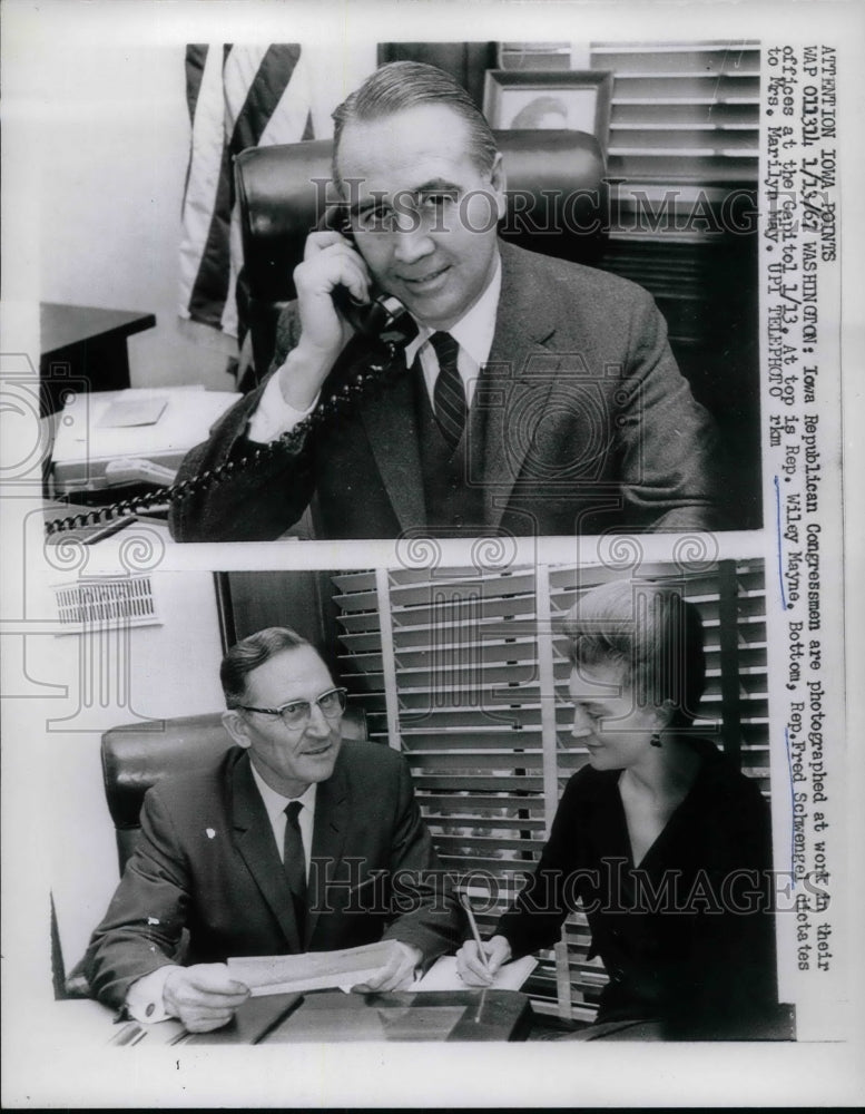 1967 Iowa Republican Congressmen Wiley Mayne Fred Schwengel - Historic Images