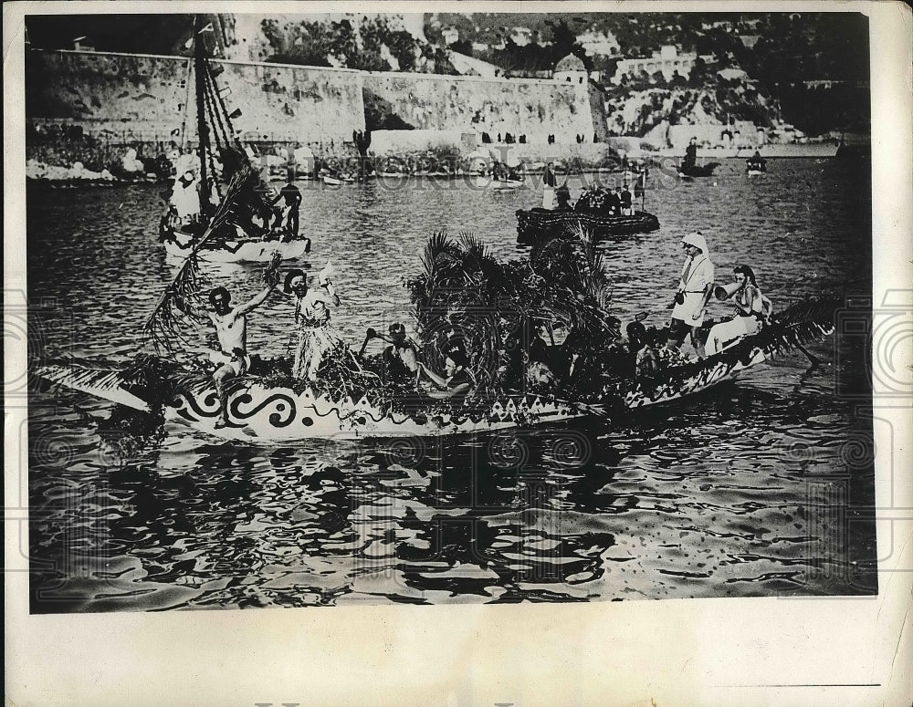 1932 Press Photo Display Of Floats And Displays During Carnival Of Flowers - Historic Images