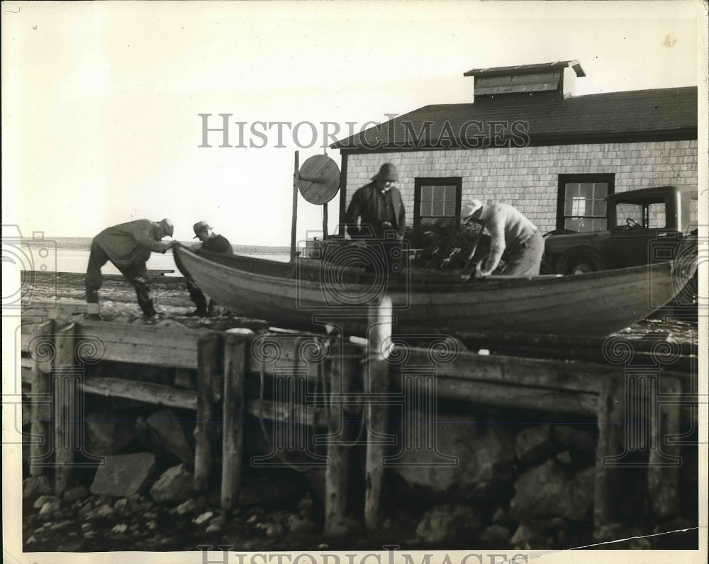 1937 Fishermen Setting Their Boats For Day of Work  - Historic Images