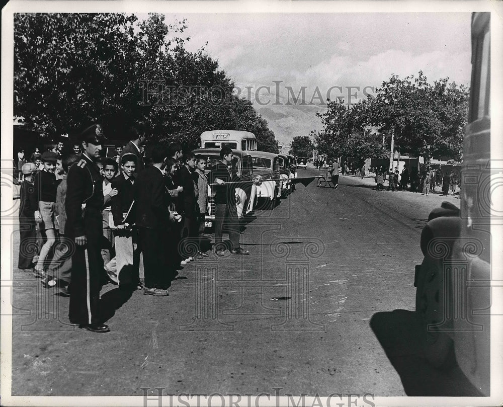 1954 Student Safety Patrol Directing Traffic In Tehran Iran - Historic Images