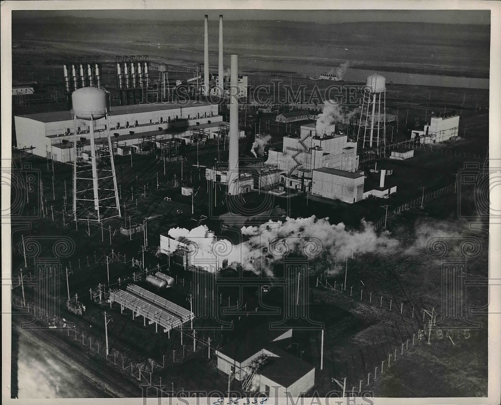 1947 Press Photo Aerial View Of Manufacturing Areas At Hunford Building - Historic Images