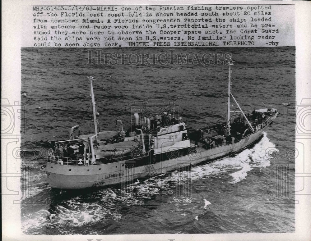 1963 Russian fishing trawler spooted off Florida coast  - Historic Images