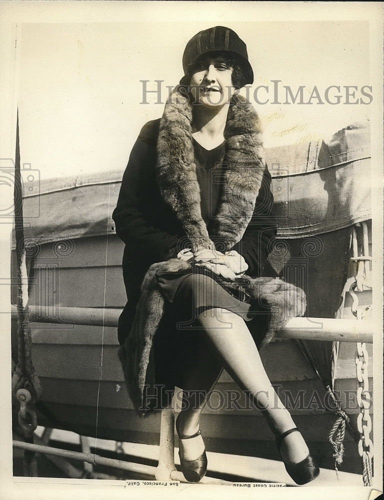 1927 Florence McDonald on a tour of the world  - Historic Images