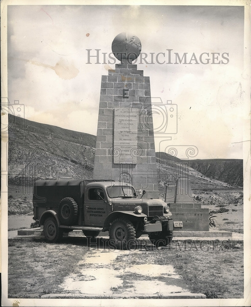1949 The Equator Monument, 20 miles from Quito, Ecuador  - Historic Images
