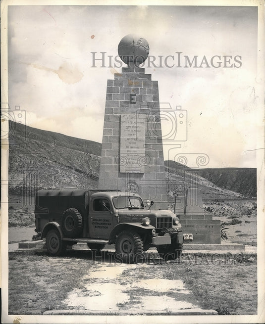 1949 The Equator Monument, 20 miles from Quito, Ecuador  - Historic Images