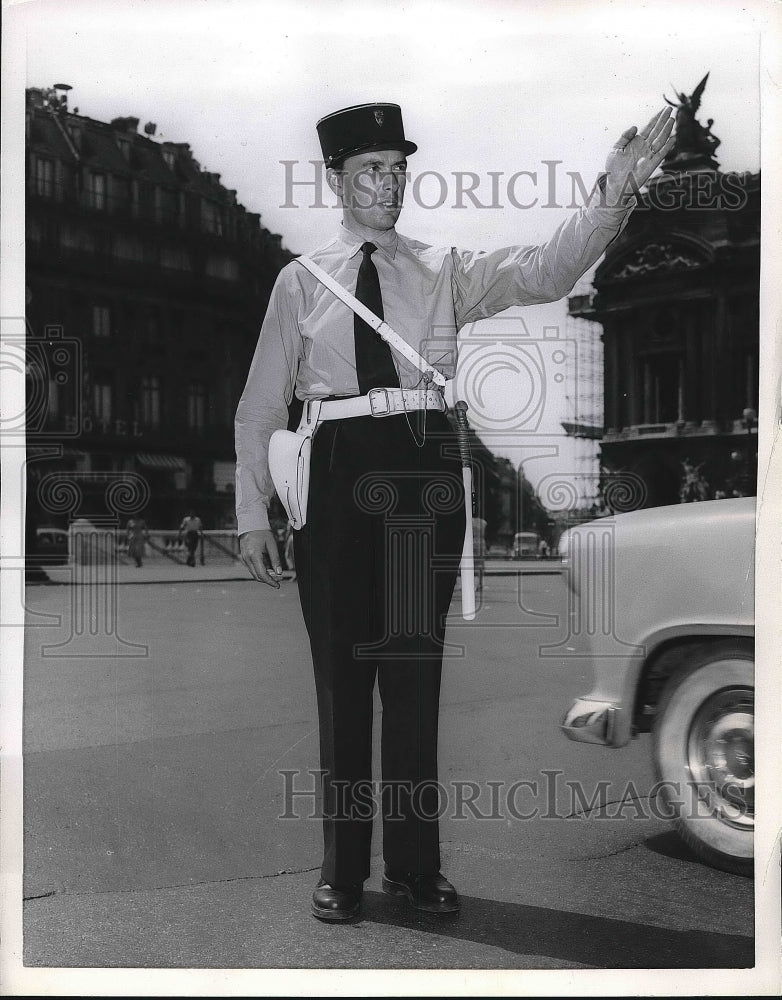 1957 Paris Police Directing Traffic In France  - Historic Images
