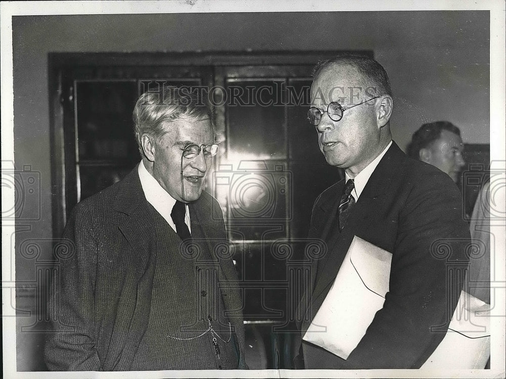 1937 Press Photo Justice Benjamin Cordoza &amp; Wilbur La Roe of parole board-Historic Images