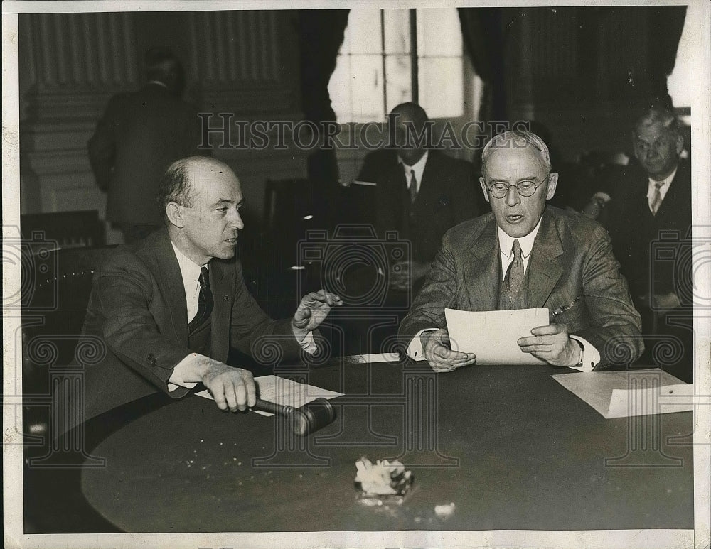 1933 Henry Harriman & congressman Wm P Connery  - Historic Images
