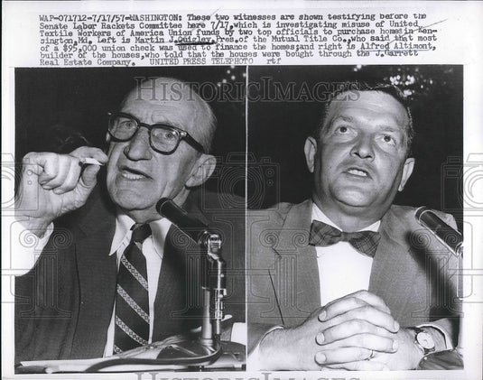 1957 Alfred Altimont Martin J Quigley Mutual Title Co Labor Rackets - Historic Images