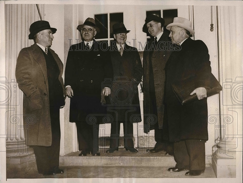 1937 Press Photo Governor Calledon Robert Quinn Herbert Lehman Elmer Benson - Historic Images