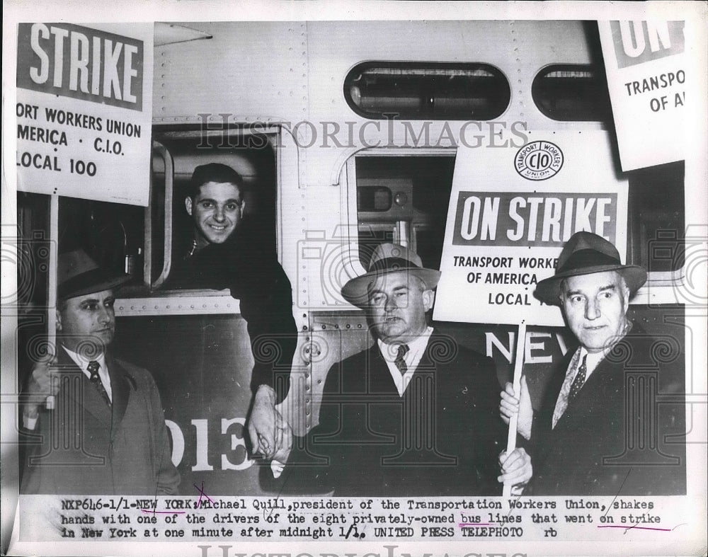 1953 Michael Quill Transportation Worker Union Bus Lines Strikes - Historic Images