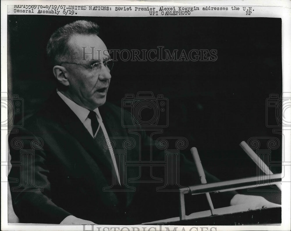 1967 Soviet Premier Alexei Kosygin United Nations General Assembly - Historic Images