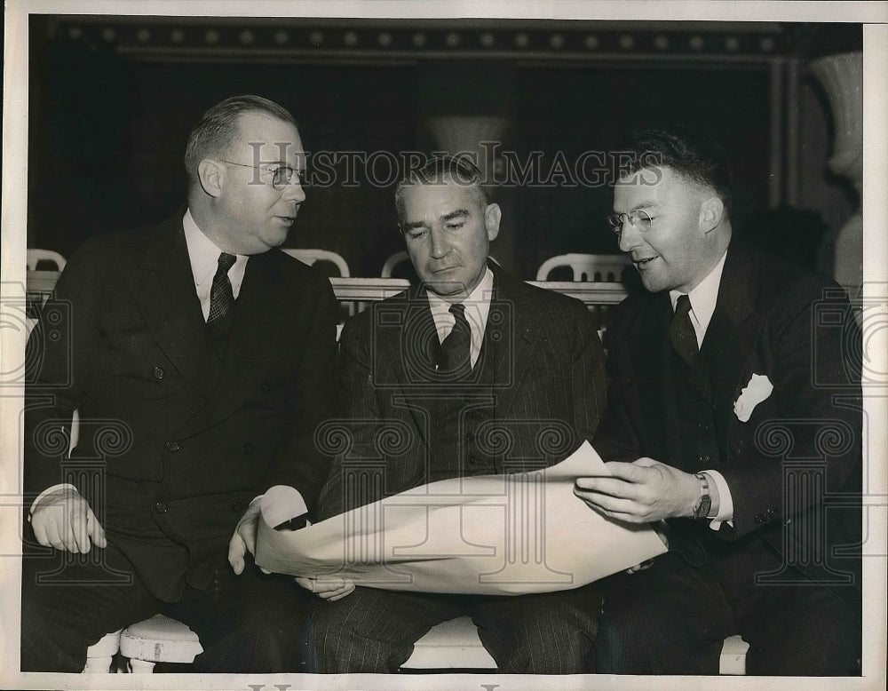 1938 Press Photo Mayor Thomas Holling Buffalo New York Louis Pink Harold Hanover - Historic Images