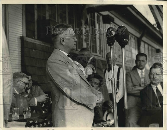 1934 Press Photo Louis Leonard Canton Ohio Speaking Politician - nea76998 - Historic Images