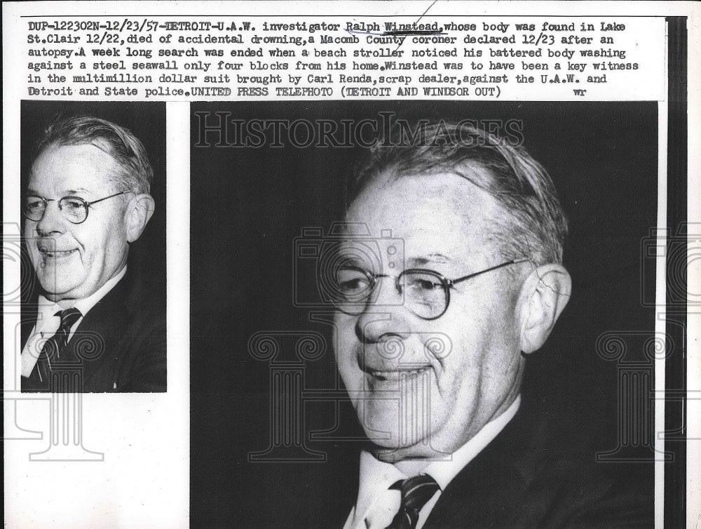 1958 Ralph Winstead Lake St Clair Body Found Macomb County - Historic Images