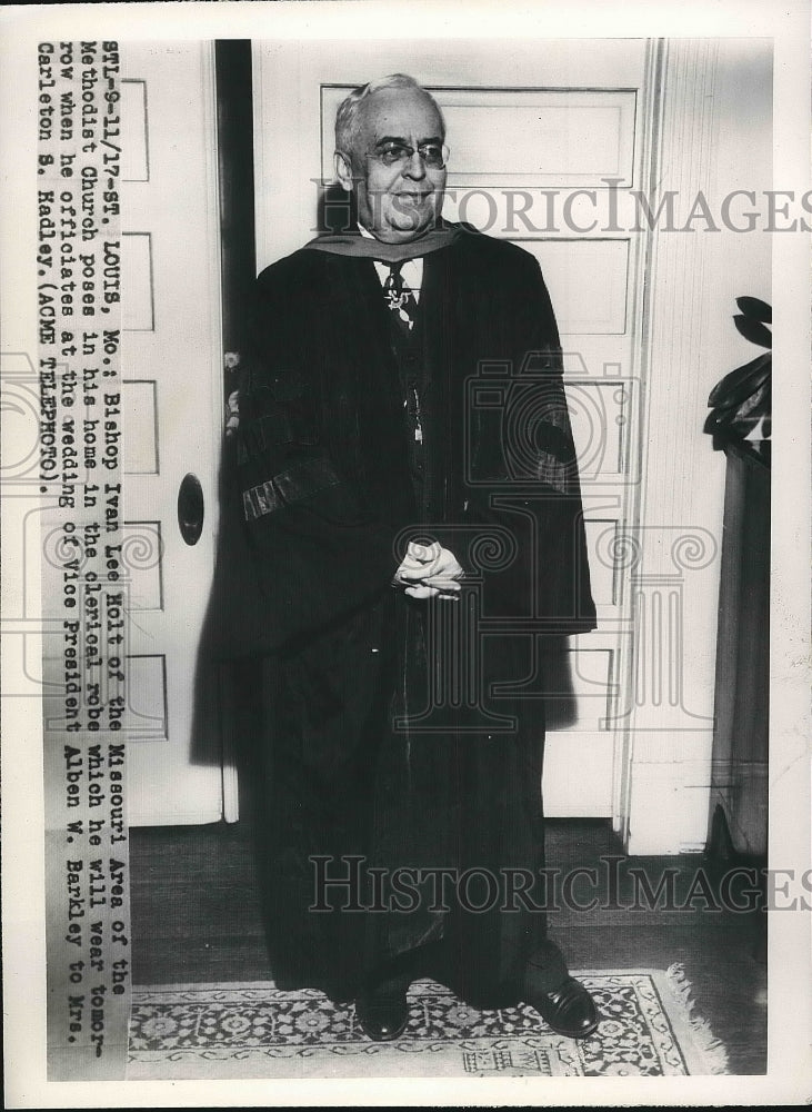 1949 Press Photo Bishop Ivan Lee Holt of the Missouri Ara of Methodist Church - Historic Images