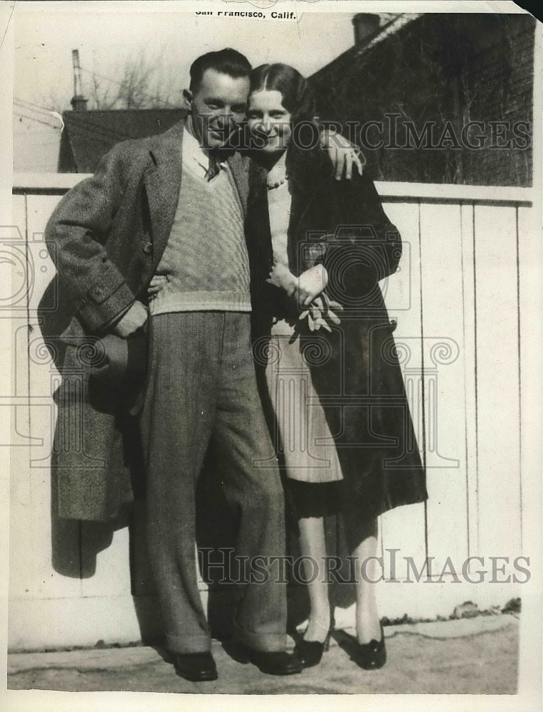 1929 Press Photo Frances Redenbaugh Robert Overman California Elopement-Historic Images