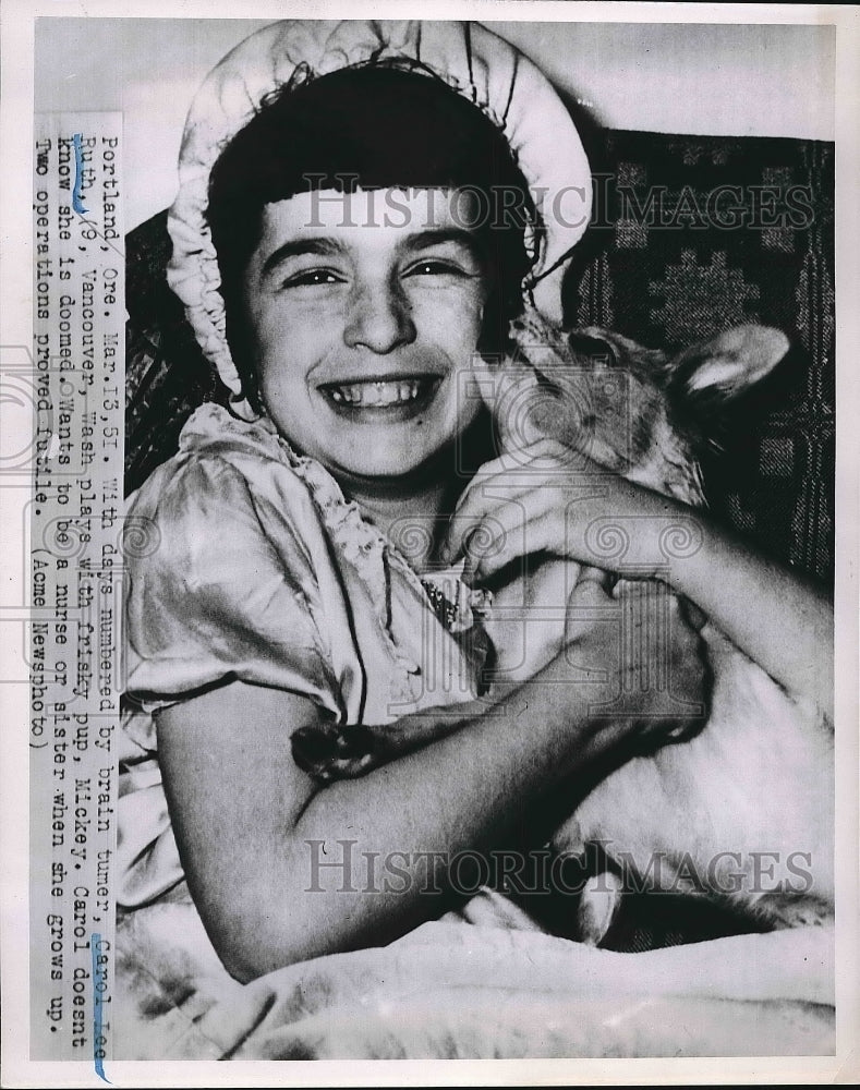 1951 Carol Lee Ruth Vancouver Washington With Her Puppy  - Historic Images